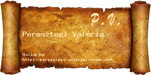 Peresztegi Valéria névjegykártya